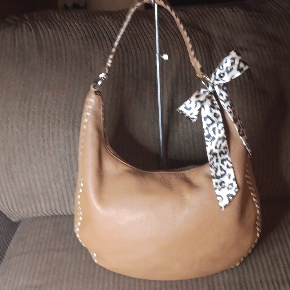 MICHAEL KORS CARAMEL PEBBLED LEATHER HOBO SHOULDERBAG